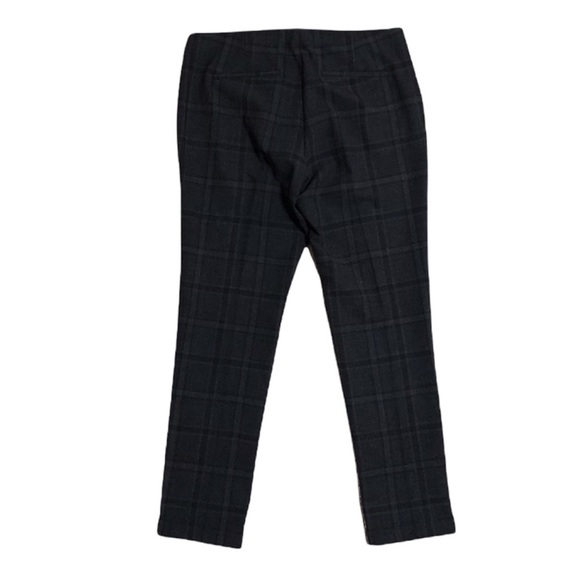 Theory Indra C Grey Plaid Cuff Ankle Slim Straight Leg Wool Blend Pant 6 - Picture 8 of 12